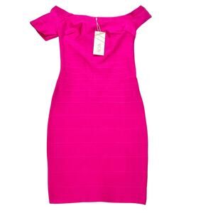 WOW Couture Bandage Bodycon Dress Women Small Pink Zipper Formal Night New